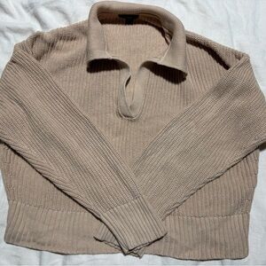 J. Crew Beige Ribbed Knit Sweater